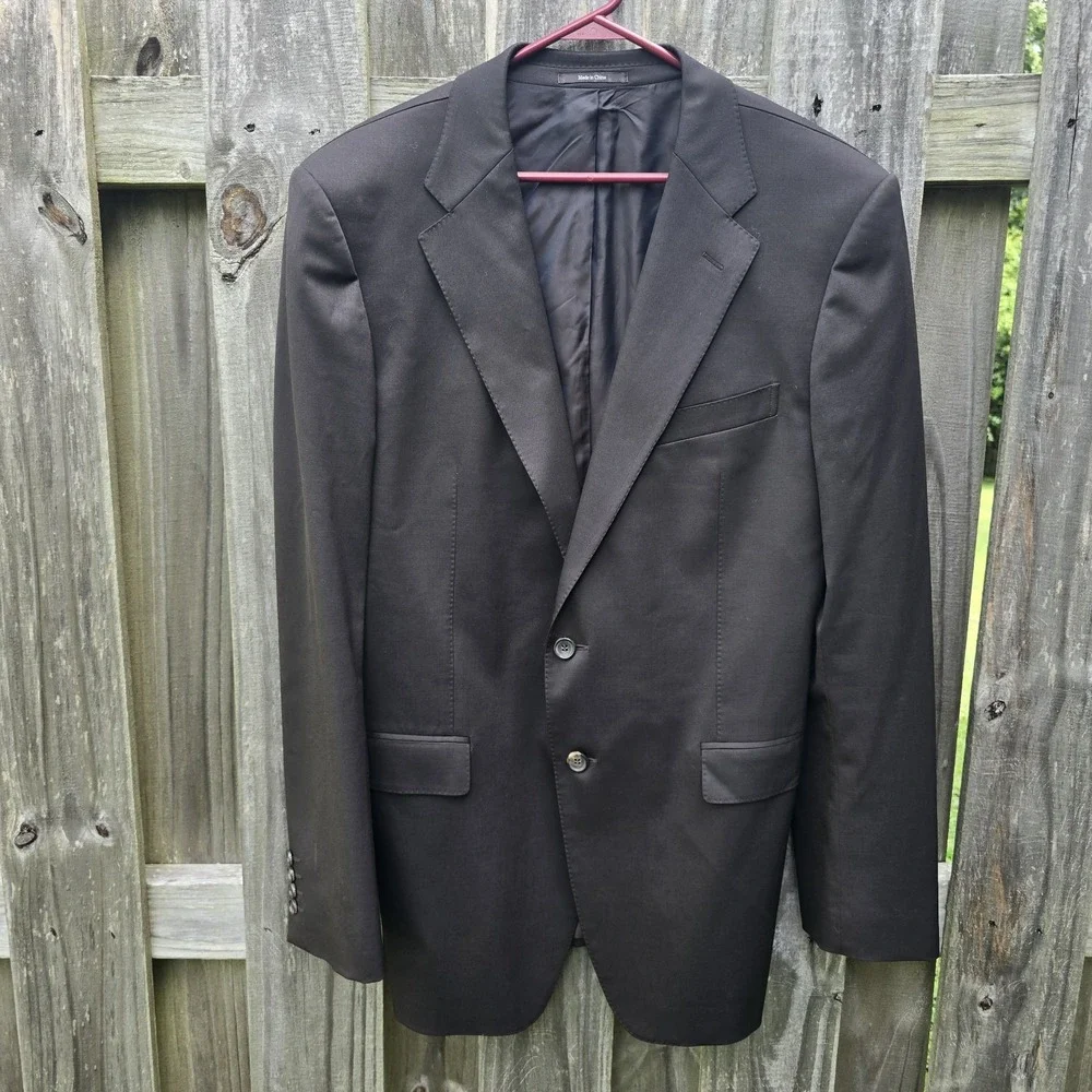 Authentic Gucci Black Wool Blend Two Button Blazer Sport Coat 54L 44L